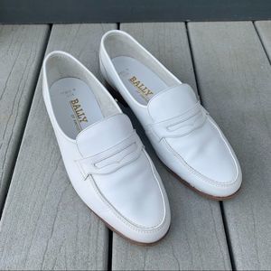 Bally of Switzerland White Leather Loafers Men's Size 10W Authentic